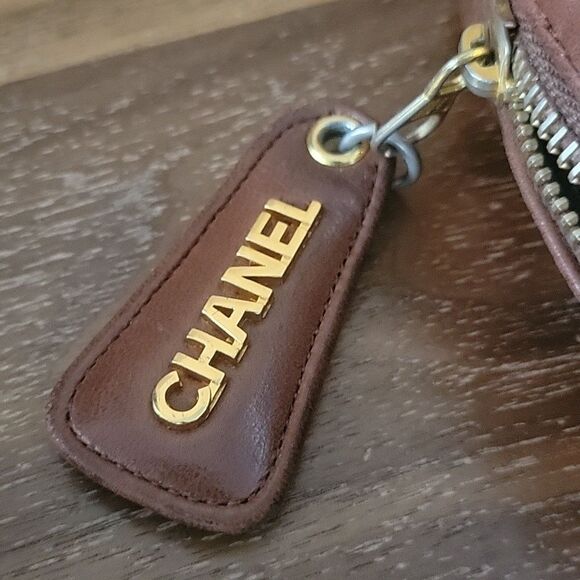 Chanel VTG Brown Lambskin Leather GM Medium Shoulder Flap Camera Bag Rare Gold - Picture 4 of 16